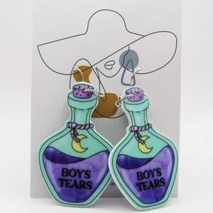 Fall Witchy Halloween Acrylic Dangle Earrings - Eccentric, Comedy, Alternative